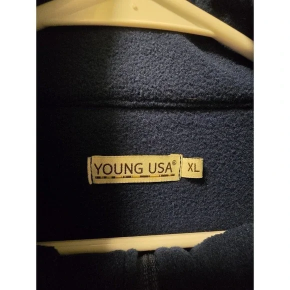 NWT Mens Young USA Fleece Zip Up Vest Blue Size XL - Picture 4 of 7